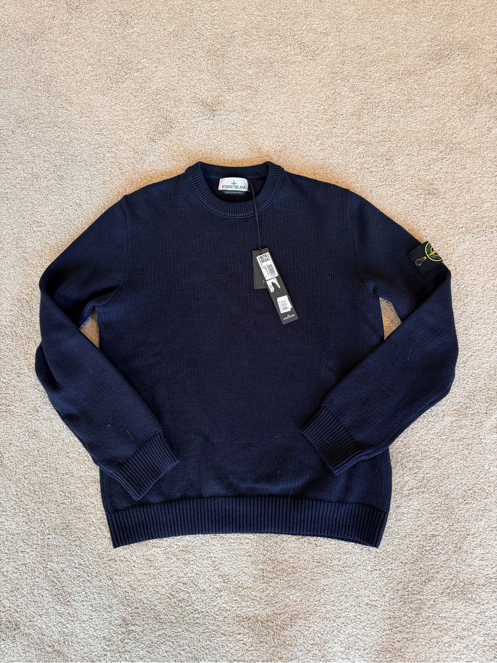 Stone Island Navy Crewneck Knit Sweater